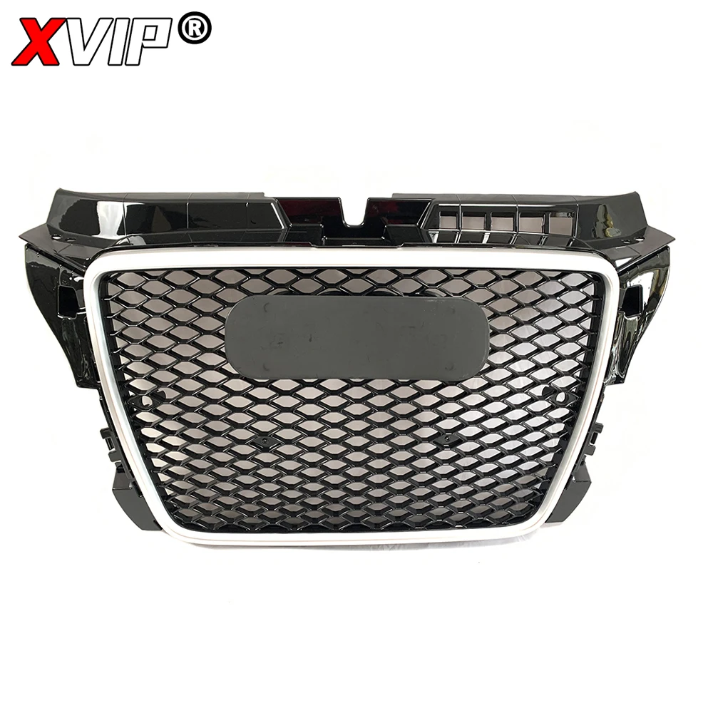 XVIP-Calandre de Pare-Choc Avant Dnom Argenté RS3, pour Audi A3 S3 8P 2008-2012 à RS3 Style, Cadre Argenté, Grilles de Course