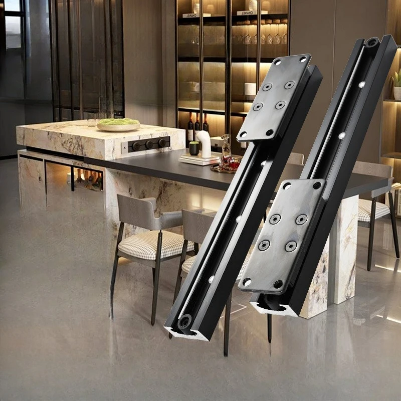 

Open kitchen dining table dining table pulling telescopic rock slab extension linear slide rail heavy-duty guide rail hardware