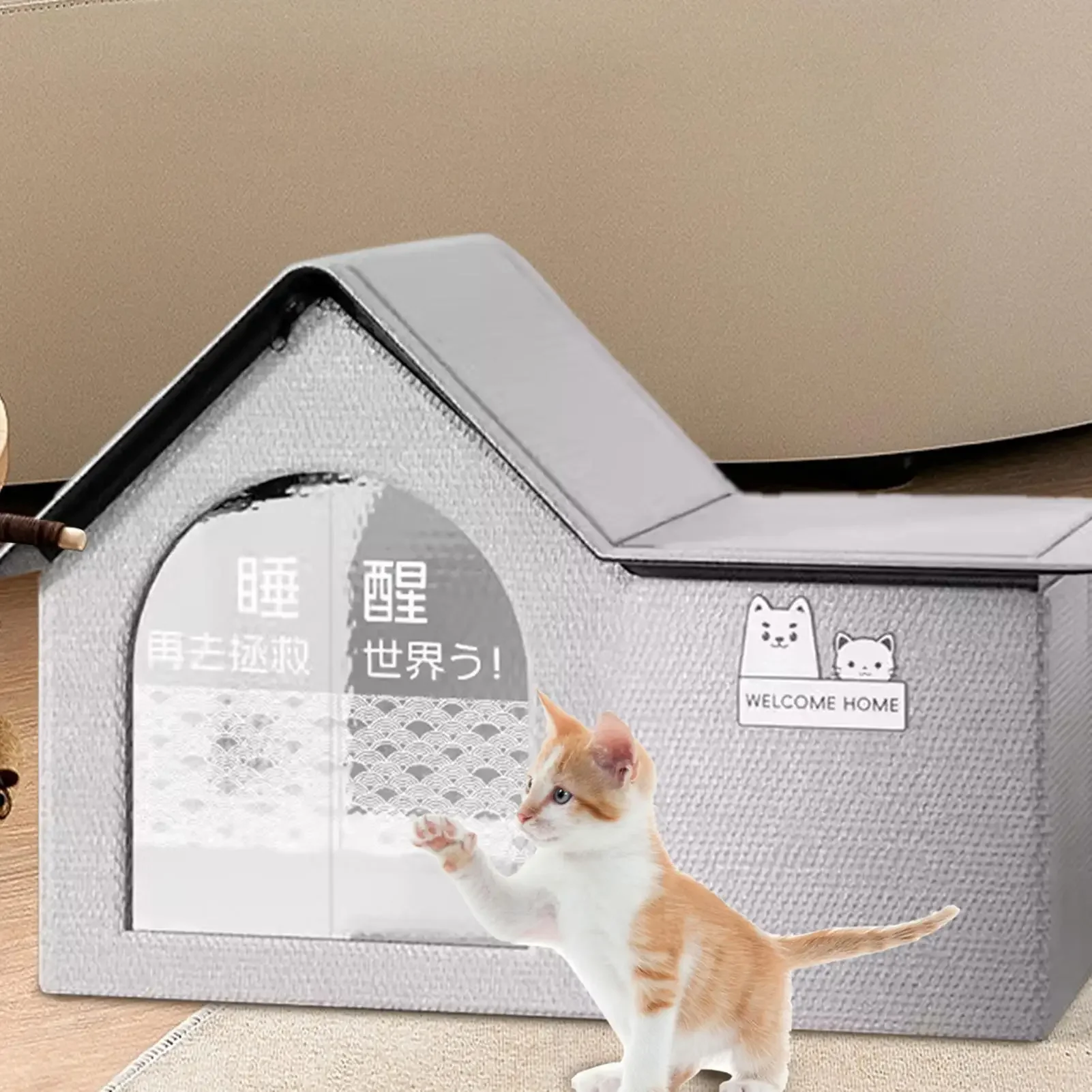 

Pet Cooling House Air Conditioned Cat Shelter Sleeping Cat Kennel With 10 Ice Packs Cat House For Backyard Garden Pet Supplies