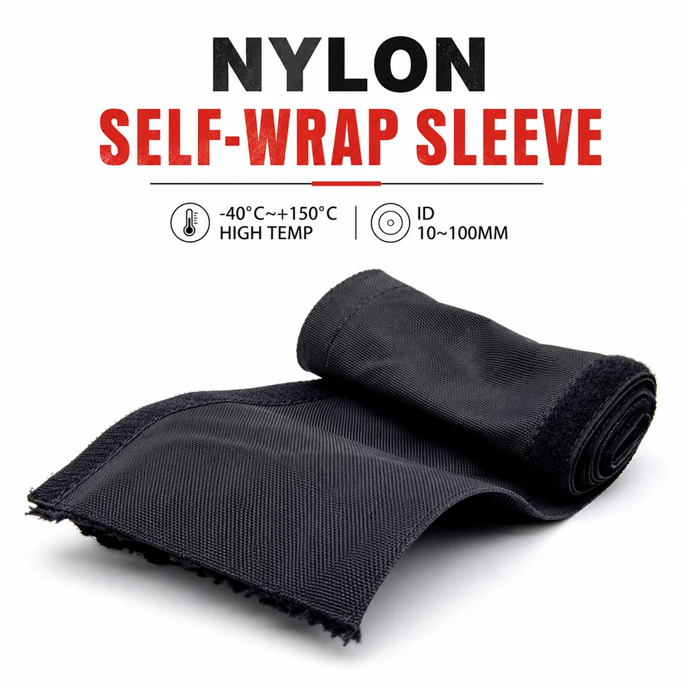 Nylon self-adhesive sleeve ID 10~100mm Wear resistant and flame-retardant/engineering machinery cable protection sleeve