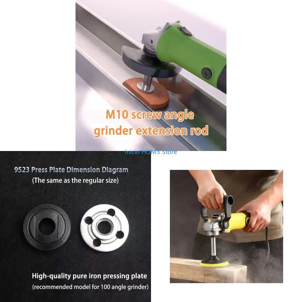 A5YD 61mm Steel Extension Rod For 100 Type Grinders/Polisher Deep Recessed Access Precise Thread Secures fit Accessory