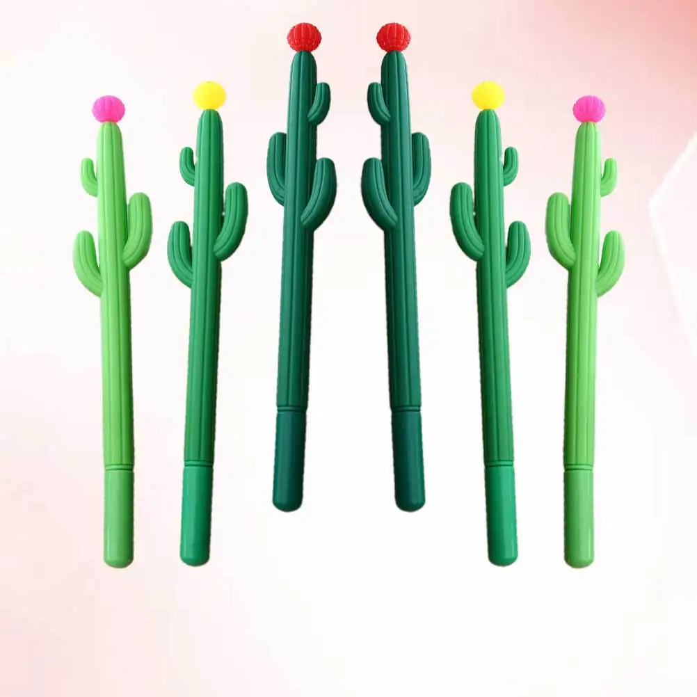 

10Pcs Cactus Ballpoint Pen Plastic Student Writing Pen Fun Gift for Kids Innovative Plant Design Signing Pens