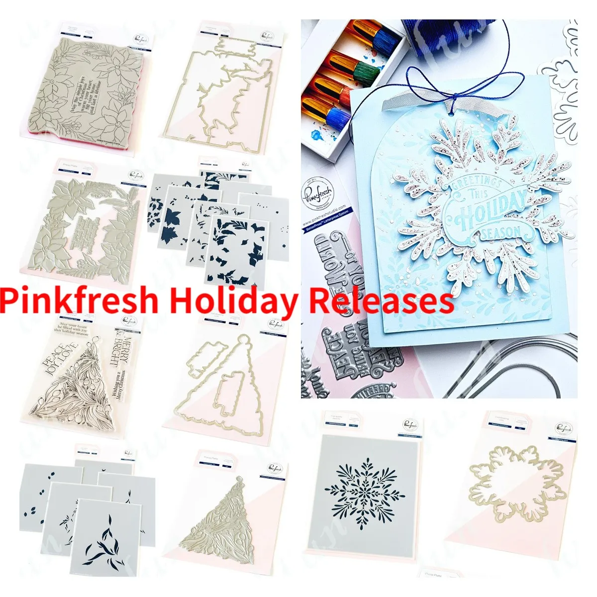 

2024 New Holiday Greetings Christmas Metal Cutting Dies Silicone Stamps Scrapbooking DIY Stencil and Hot Foil Crafts Washi Tape