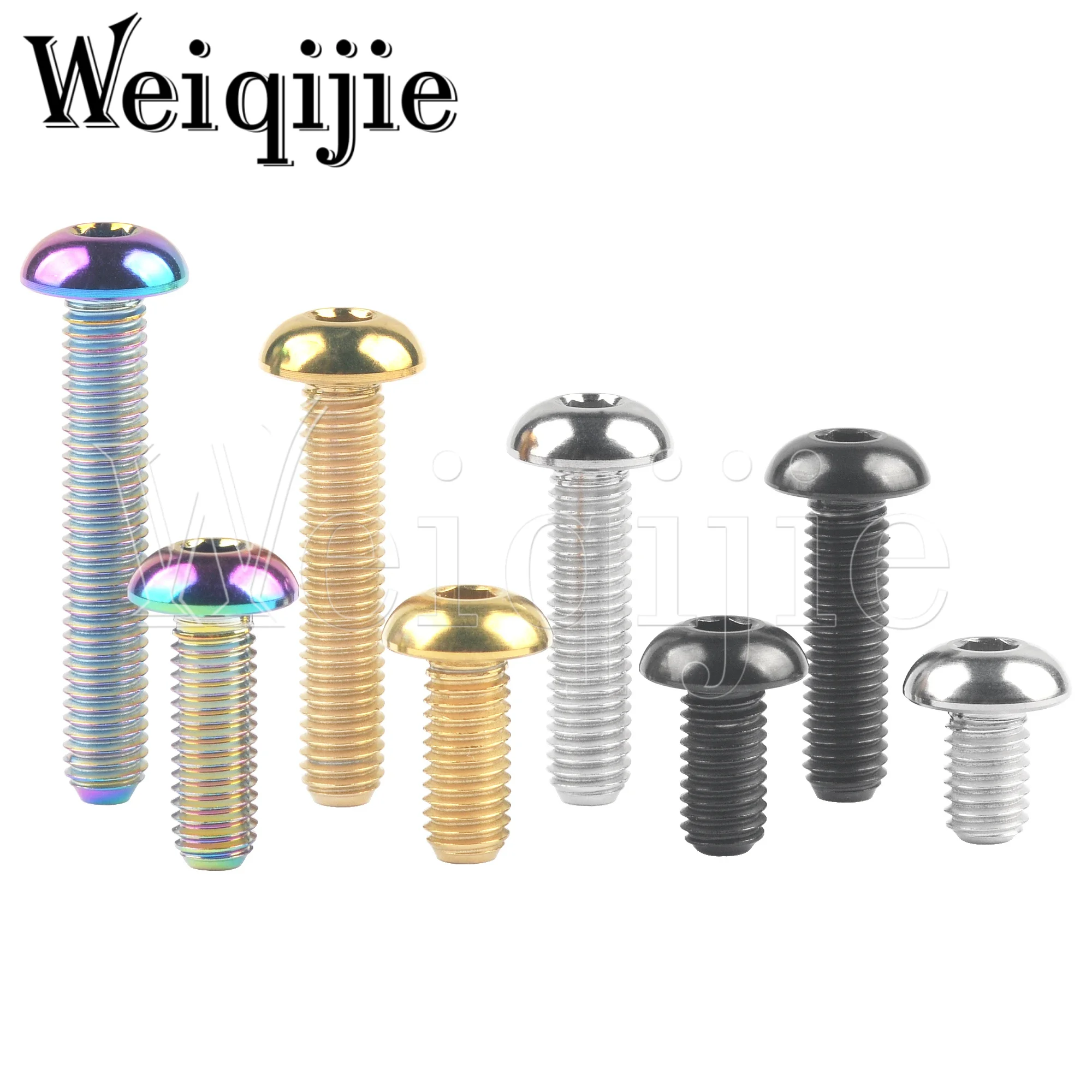 Weiqijie Titanium Bolt M3 / M4 / M5 x 6 8 10 12 15 18 20 25 30mm Allen Key for Bicycle Bottle Cage Fixing Screws