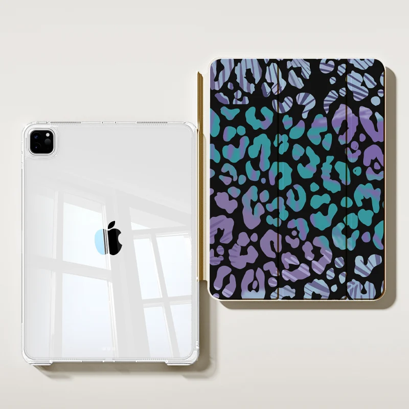 

Чехол для планшета EGYAL для iPad A16 2025 Air 13 M3, голографический леопардовый чехол для iPad 10th 10.9 2024 Pro 11 13, чехол для Air 4 5 Funda