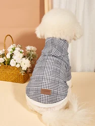 Dog Hoodies Puppy Clothes with Classic  Plaid Printed Sweatshirts for Small Medium Dog Cat Soft and Comfort Shirts Dog Pajamas O