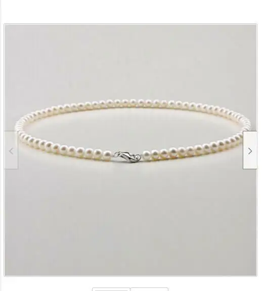 

New18” AAA+7-8mm real natural south sea white pearl necklace14kp White Gold