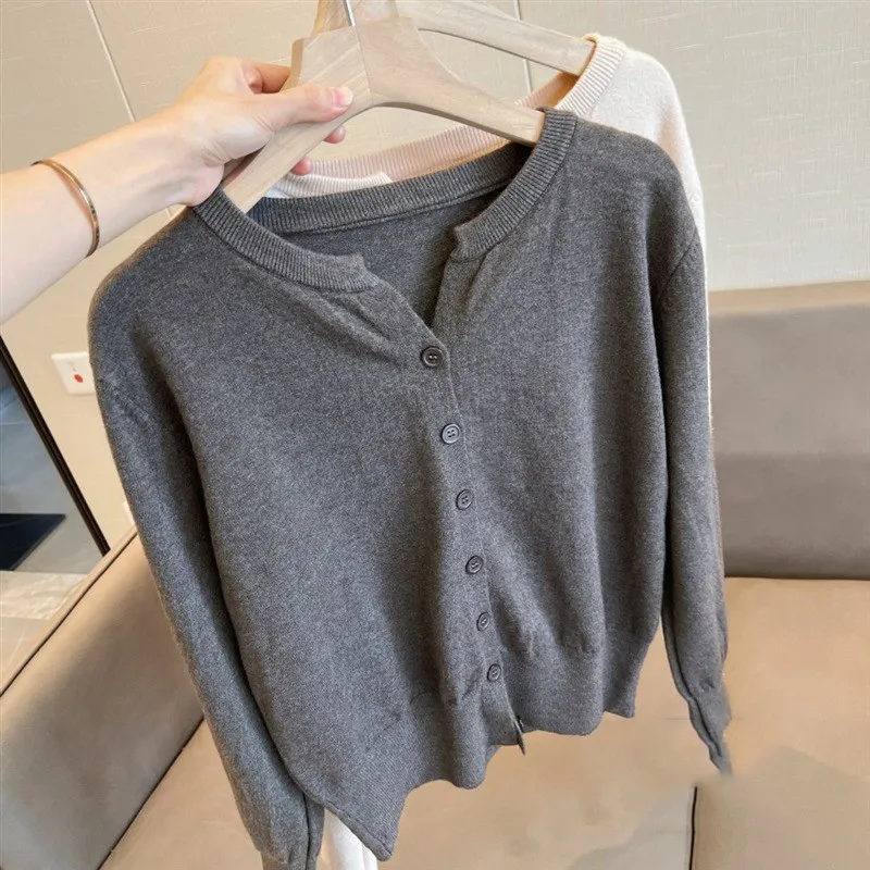 New Fashion Women\'s Thin Fleece Knit Loose Short Cashmere Sweater Round Neck Warm Korean Sle Casual Female Sweater Top Cloting