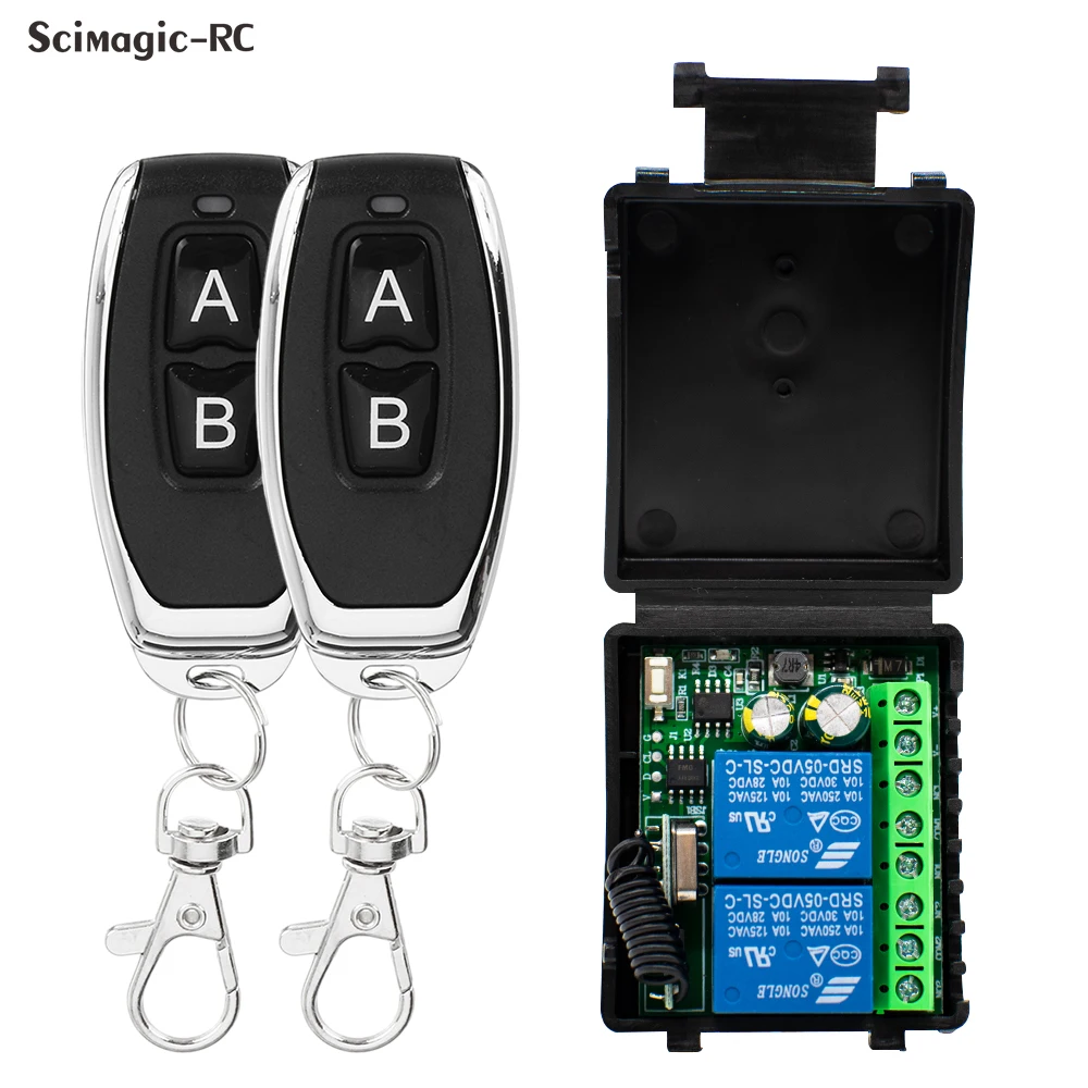 2-канальный многофункциональный модуль приемника постоянного тока 6 В-30 В 12 В 24 В реле переключателя RF433 передатчик дистанционного управления для гаражной шторы лампы