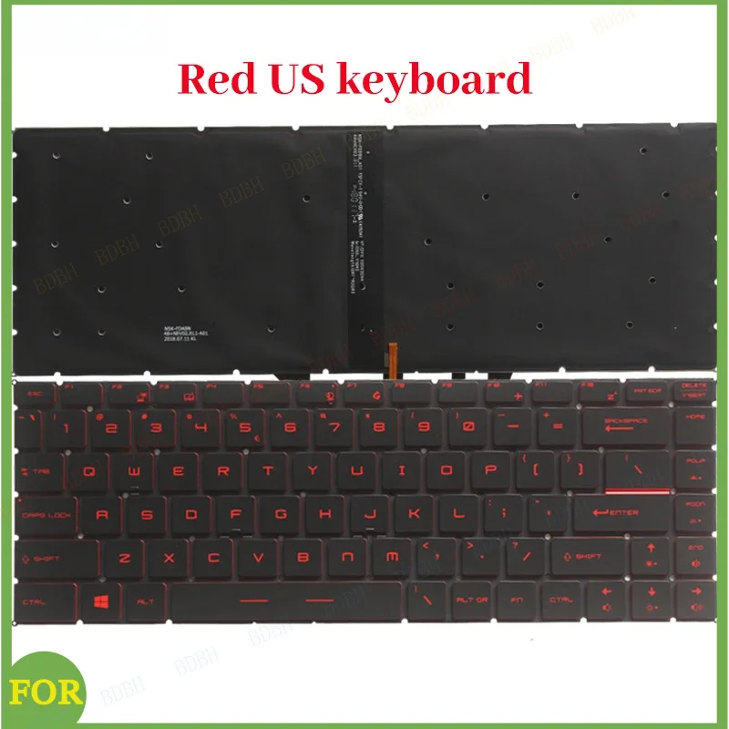 NEW for MSI GF63 8RC 8RD MS-16R1 MS-16R4 GF65 Thin 9SD 9SE 10SD 10SE MS-16W1 GS65 GS65VR MS-16Q1 Russian/Spanish laptop keyboard