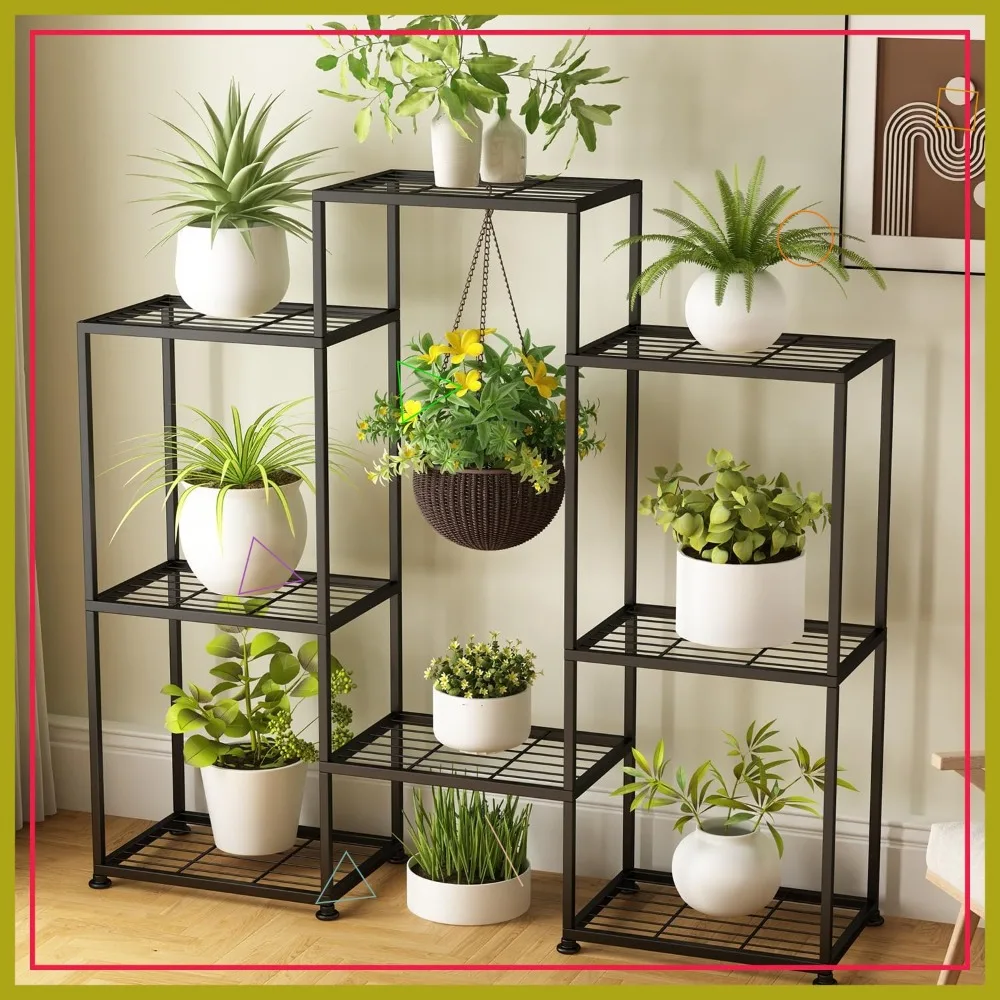 

Металлическая подставка для растений, многоярусная полка для дома и улицы, 4 уровня, на 8 горшков, держатель для цветов, садовые полки, подставка для цветов