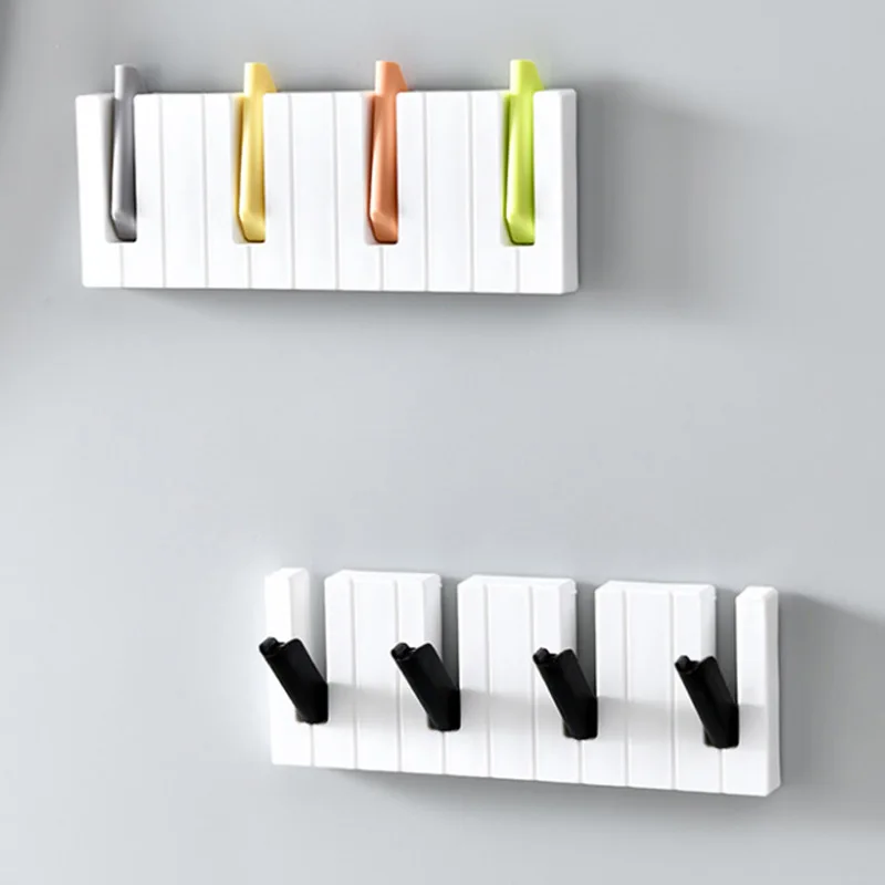 Piano Keys Hook Hanger Wall Mounted Coat Hanger Creative Wall Decoration For Home Living Room Bedroom Decorative Hooks