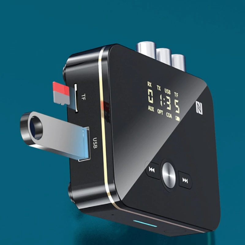 BNVN-M8 بلوتوث 5.0 RCA استقبال الصوت الارسال APTXLL 3.5 مللي متر AUX الموسيقى محول لاسلكي مع هيئة التصنيع العسكري NFC لمكبرات صوت تلفزيون السيارة