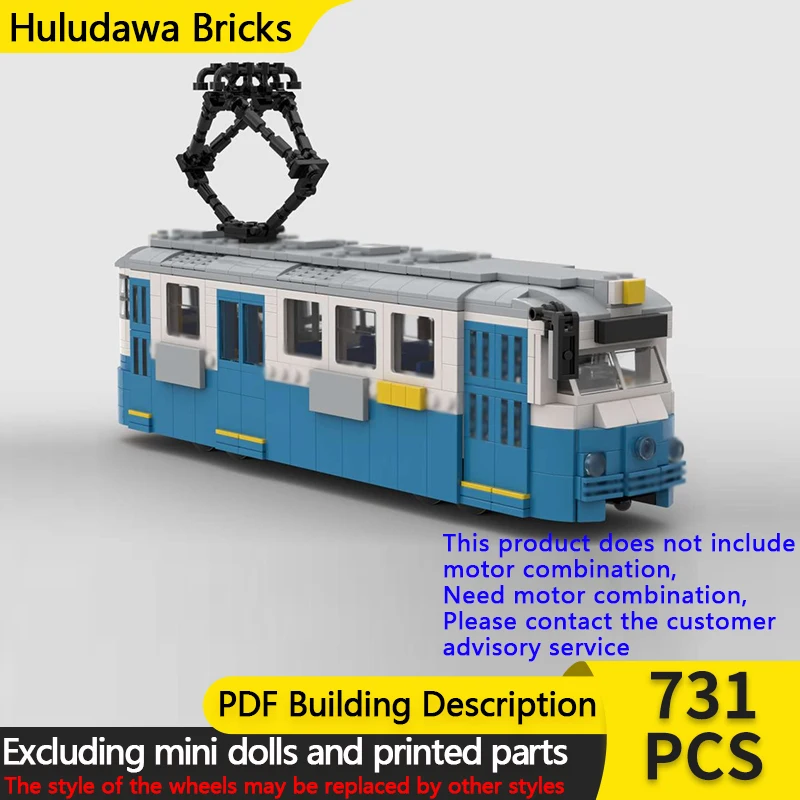

City Car Model MOC Building Bricks Sweden Railway M29 Motor Tram Modular Technology Gifts Holiday Assemble Children Toys Suit