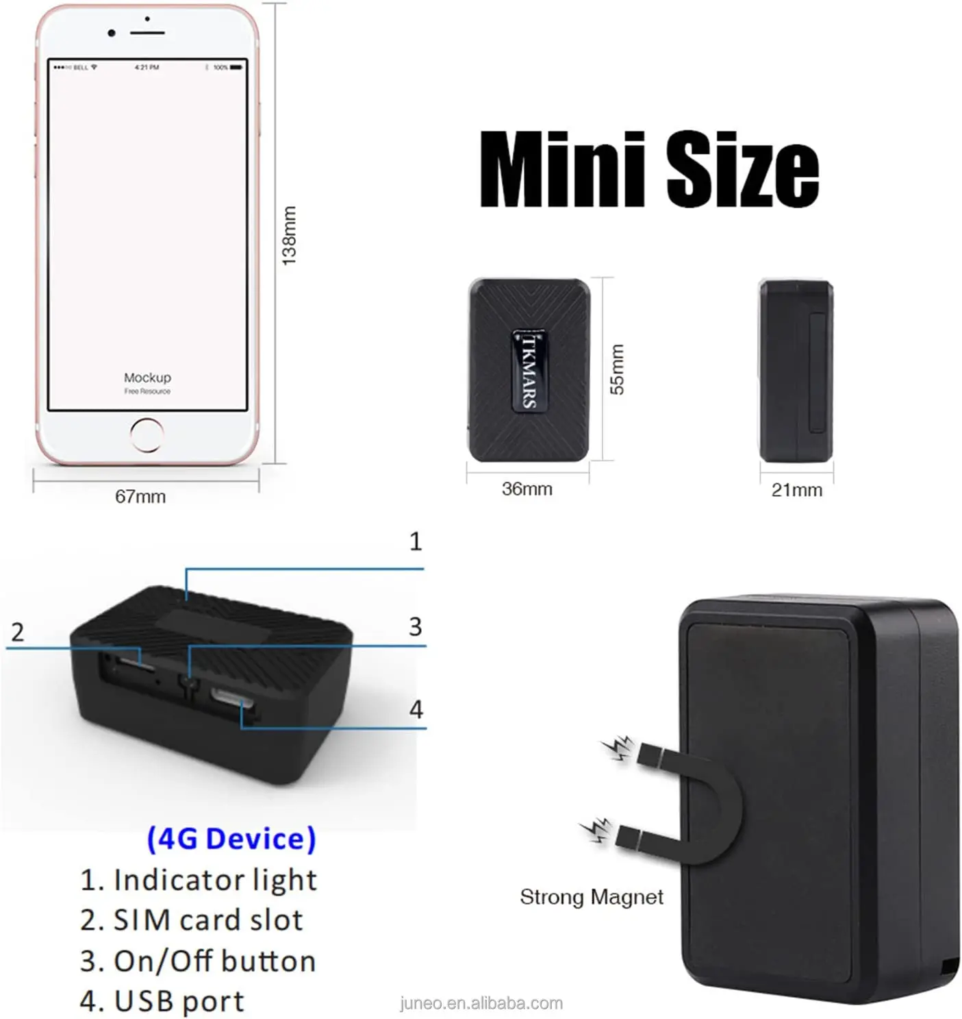 TKSTAR Gps Mini 2g/4g TK913 New Portable GPS Locator Magnetic Small Size tracker 4G LTE tracker  Gps Tk913