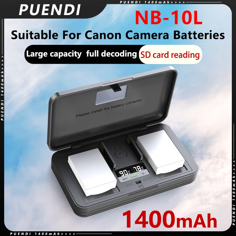 1400mAh NB-10L NB10L Battery and Charger For Canon SX40 HS, G15, G16, G1 X, PowerShot SX50 HS, SX60 HS, G3X Digital camera