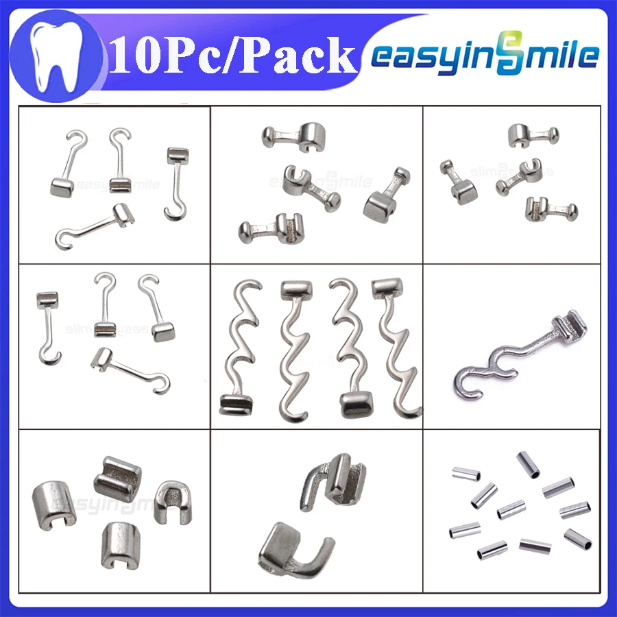 

10 шт. Стоматологические Ортодонтические обжимные крючки скользящие крючки обжимные крючки стоп-замки съемные/активные на архпроводах EASYINSMILE