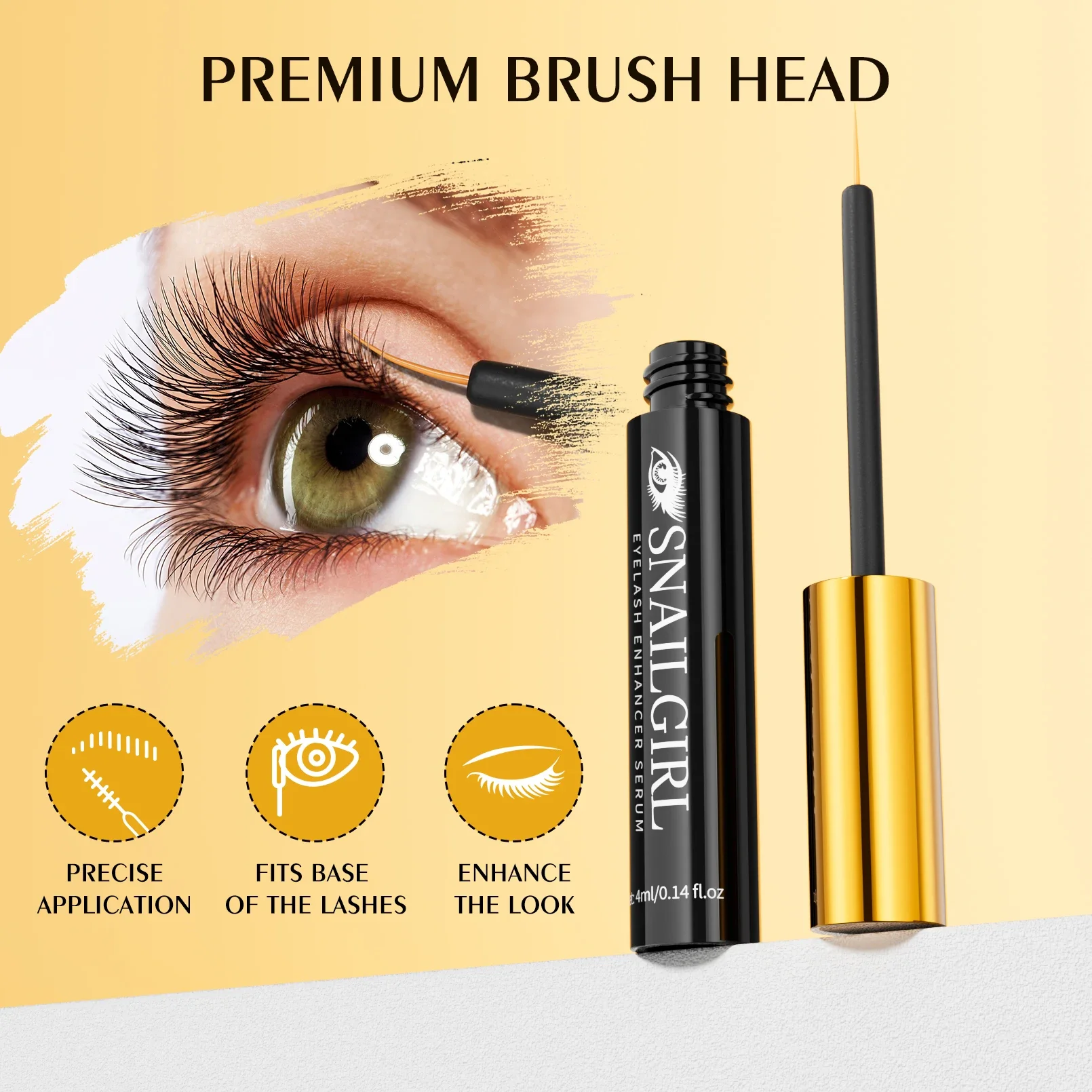 Siero per la crescita delle ciglia per ciglia più lunghe, più spesse, ripara naturale, nutre, idrata, cura dell'arricciatura danneggiata