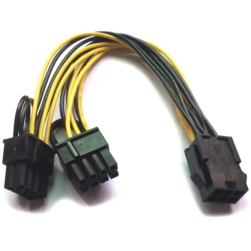 6 Pin To 2 X Pcie 8 (6+2) Pin Graphics Card PCI-E Express VGA Splitter Power Extension Cable(2 Pack)