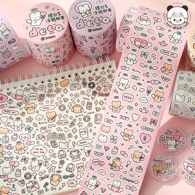 Cute Cartoon Creative Decorative Sticker Tirador Graffiti Hand Account Tape Colored Letters Gooka Hand Account Tape