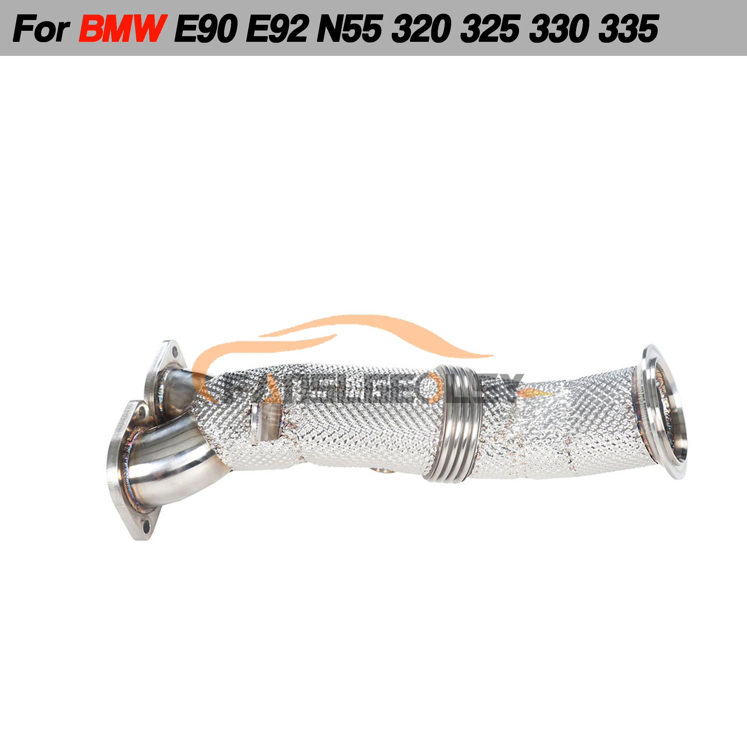 For BMW E90 E92 N55 Steel Downpipe manifold Performance Exhaust System catalytic converter Headers