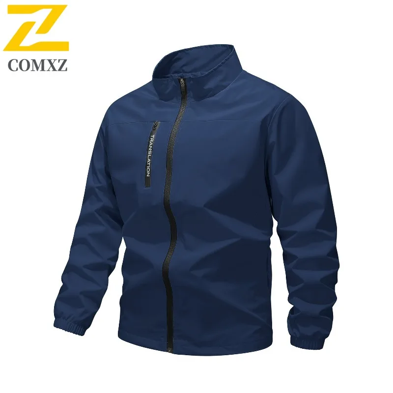 

COMXZ Casual Men Jacket 2025 Stand Collar Outdoor Fly Fishing Lightweight Coat Premium Daily Style Windproof Autumn Garment