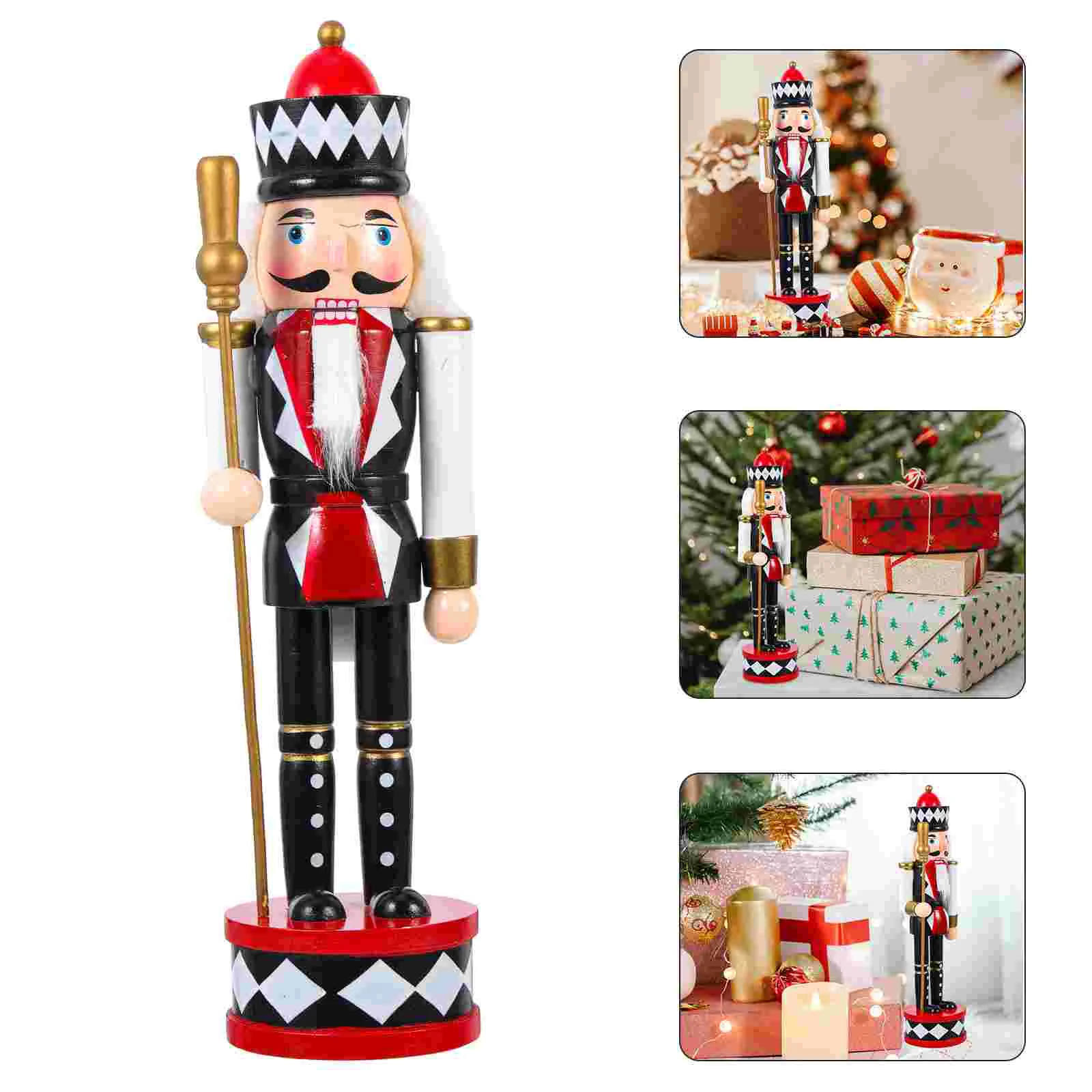 

Standing Drum Nutcracker Wooden Nutcrackers Craft Festival Decor Christmas Traditional Xmas Gifts Party Window Desktop