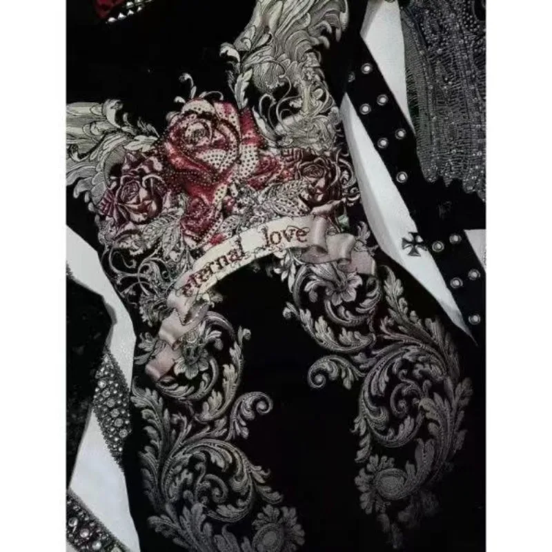 อเมริกันวัฒนธรรมย่อย Y2k เสื้อแขนสั้นผู้หญิงสาวร้อนฤดูร้อนใหม่พิมพ์ Slim Cropped เสื้อยืดความงาม Grunge Casual เสื้อผ้า