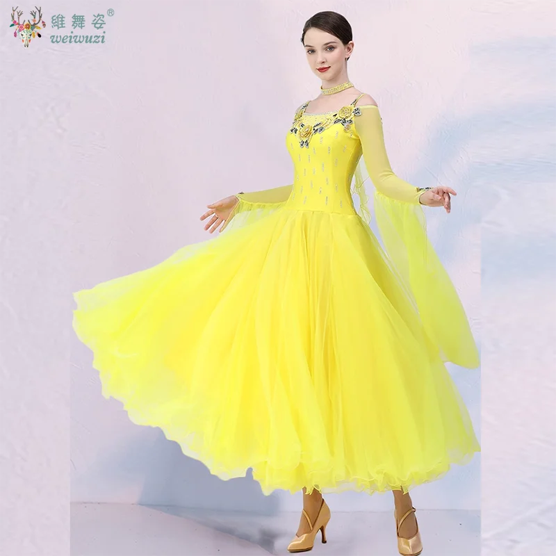 Ballroom Dancing Competition Dresses Women's Luxury AB Stone Performance Costumes Waltz Social Modern Dance Big Swing Dress