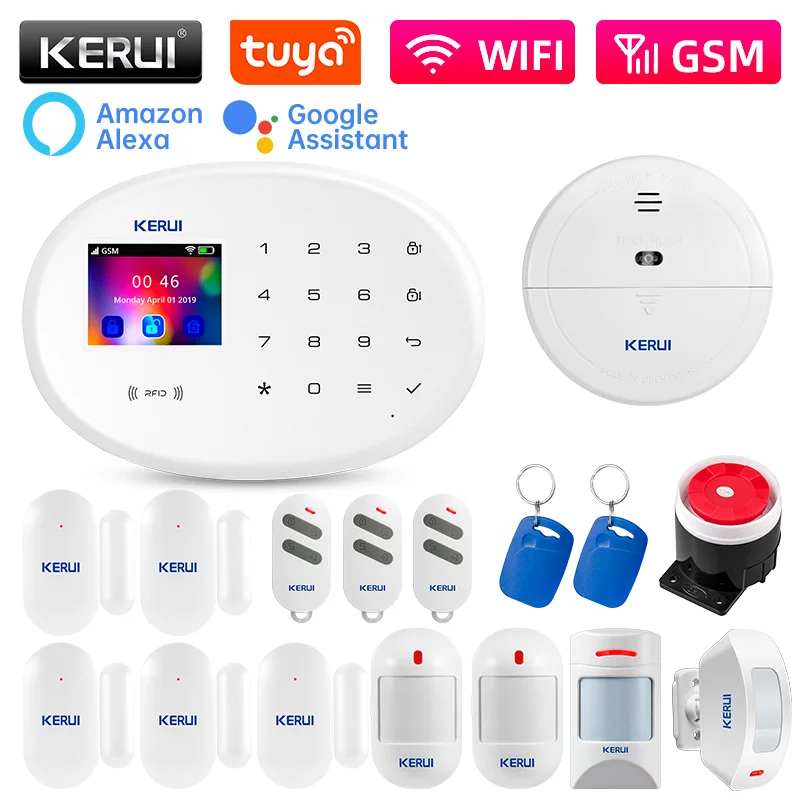 KERUI W202 WIFI GSM Alarm System Kit with Anti-pet Motion Detector Door Opening Sensor Home Security Protection Remote Control