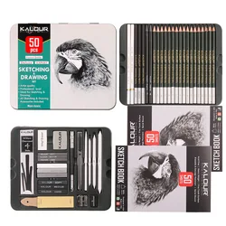 52 pezzi disegno schizzi set schizzo matite a carboncino grafite set di matite in legno per schizzi artista forniture regalo sketchbook