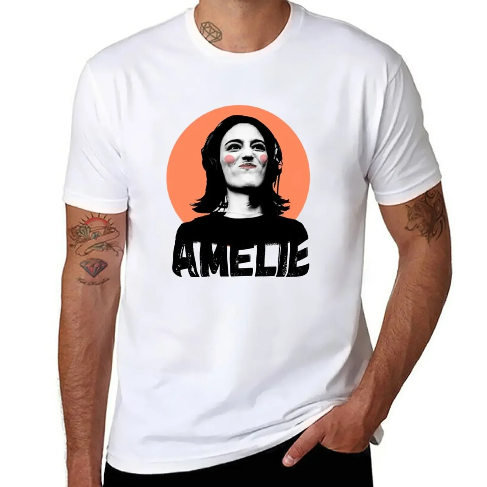 New Amelie Lens T-Shirt tops customized for men cotton Summer fashion New Arrival Cotton Short Sleeve heavyweight Round Collar