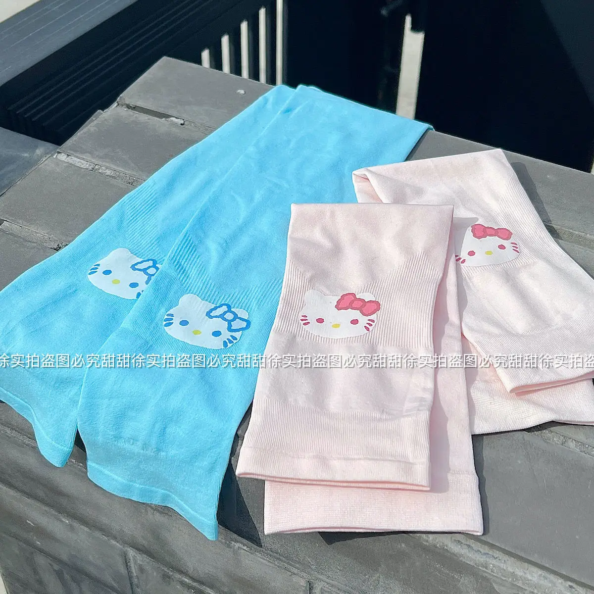 TAKARA TOMY Hello Kitty – manches de protection solaire pour femmes, mignonnes, Anti-UV, pour étudiantes, respirantes, en soie glacée