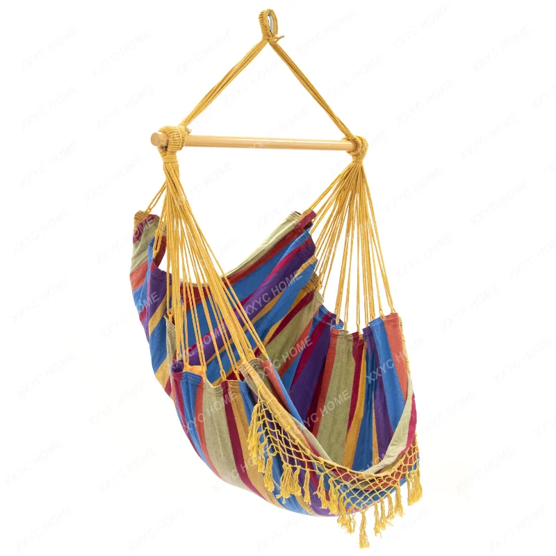 

Outdoor Indoor Rainbow Color Hammock Portable Outdoor Furniture Easy to Install Garden Rest Rainbow Color Hammock