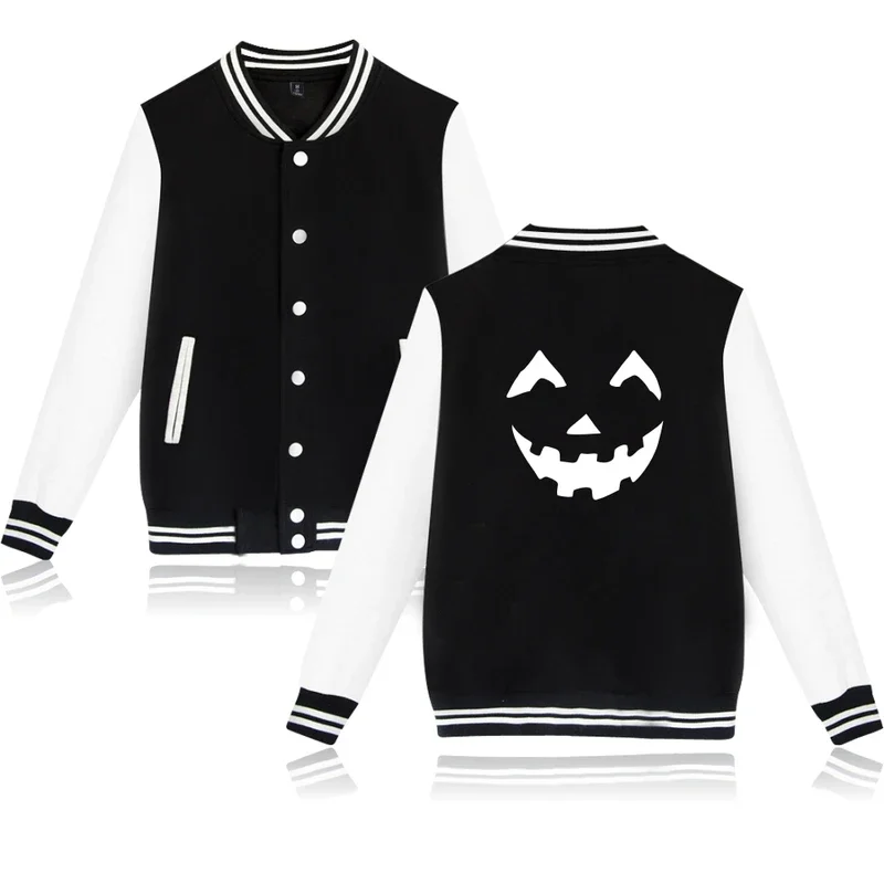 Latest Fashion Halloween print men women baseball jacket pocket casual long sleeve Harajuku hoodies jackets sweatshirt coat tops