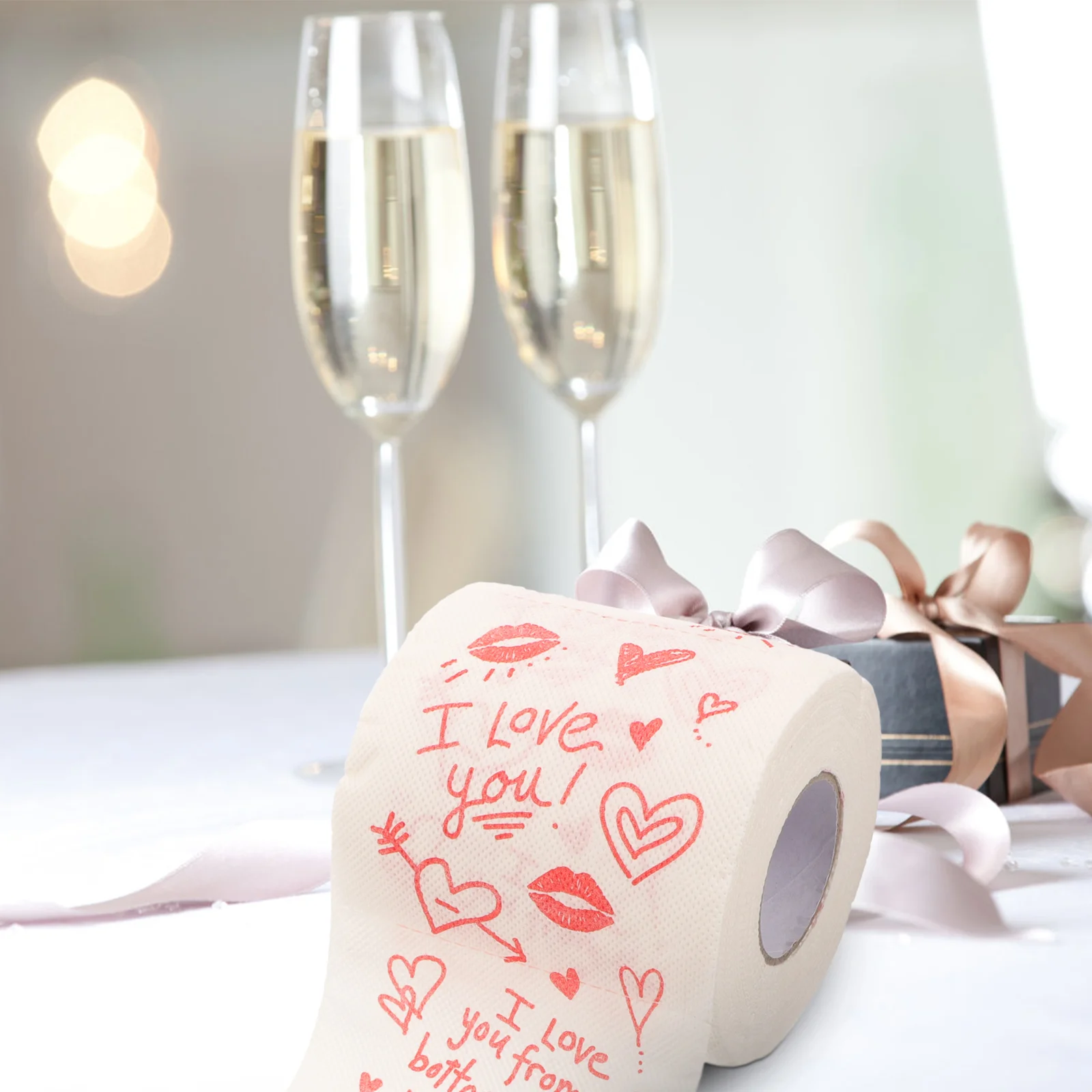 Love Valentine Printed Roll Paper Valentine Printing Napkin Bathroom Roll Tissue Toilet Paper