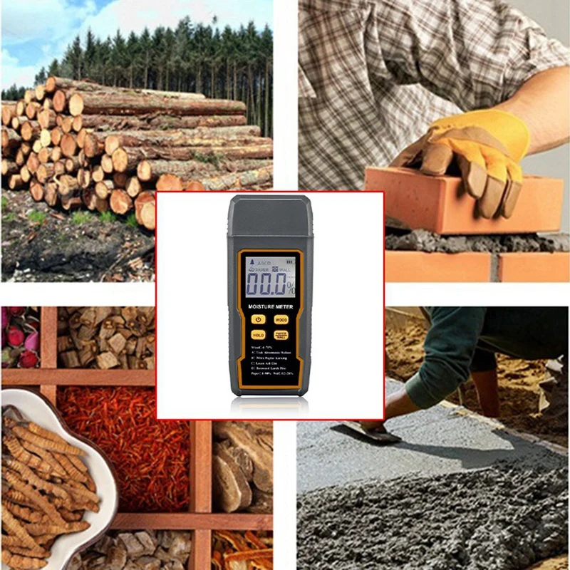 Digital Moisture Tester Handheld Needle Moisture Detector For Firewood Wallpaper Drywall