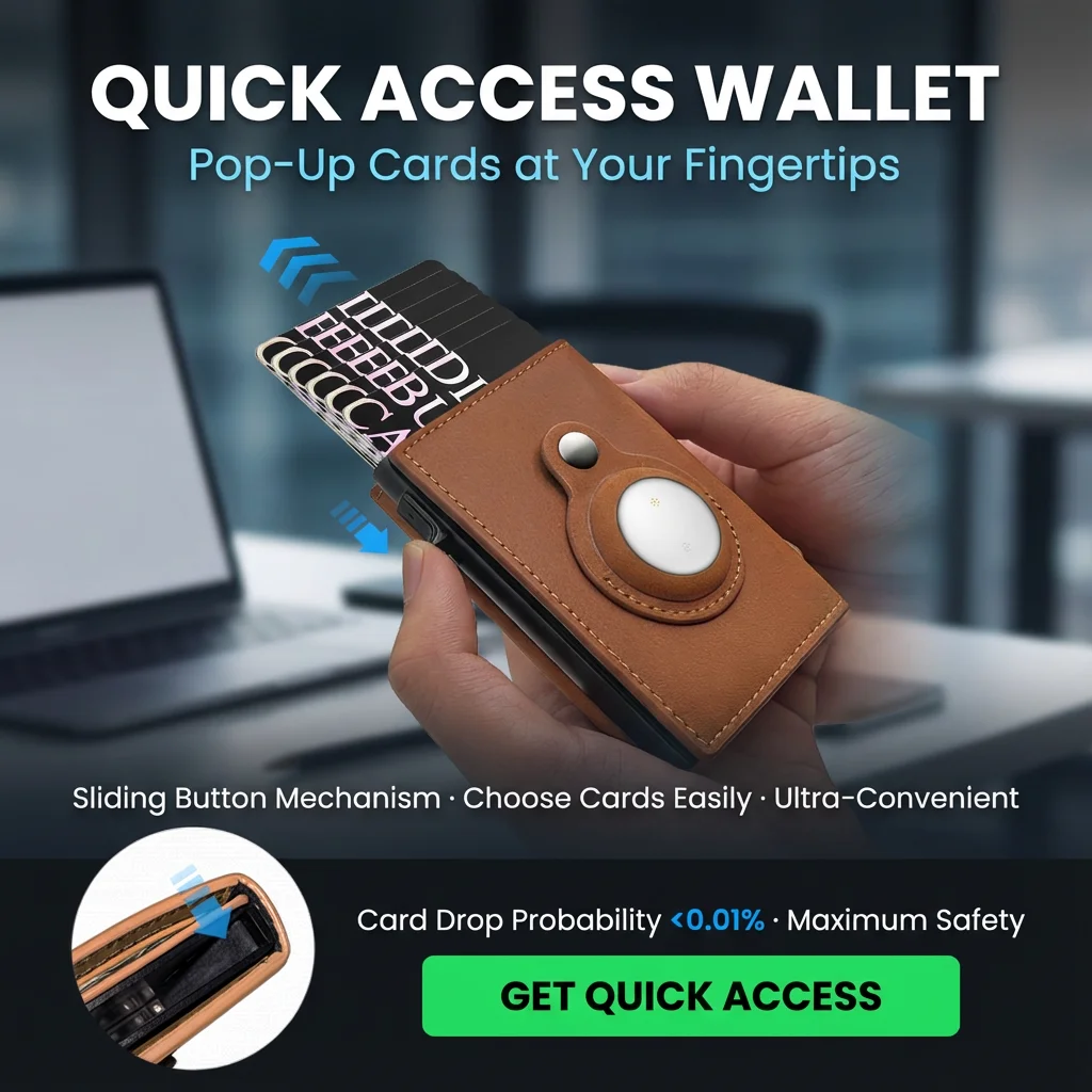 A Set Leather Wallet With AirTag Positioning Card Clip RFID Anti Magnetic Anti-Theft Card Swiping Bag，Free NFC Business Card