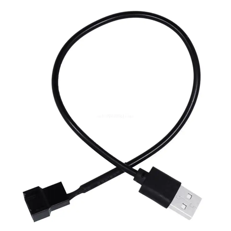 Full Speed 5V USB to 4-Pin PC Fan Sleeved Power Adapter Cable Dropship