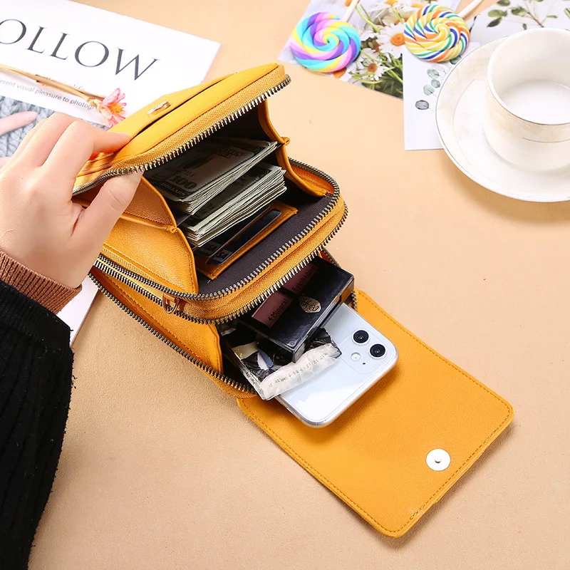 Crossbody Women Wallets Shoulder Bag Handbag Touch Screen Mobile Phone Bag Female Mini Card Holder Coin Purse Clutch