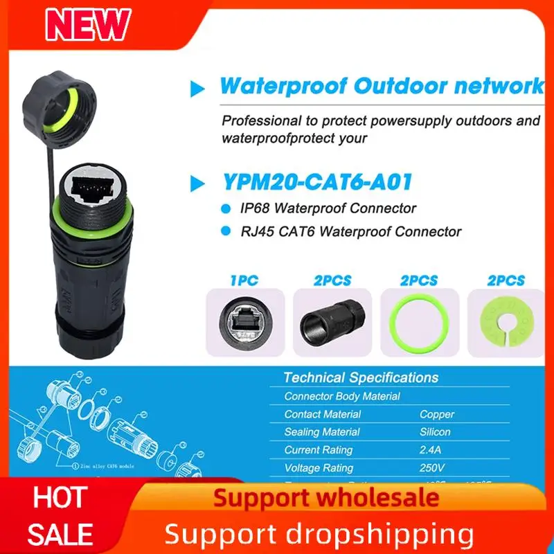 

Superb YXY RJ45 Docking Connector Ethernet Network Panel Mount Waterproof IP68 Header Outdoor Broadband Network Cable Extender D