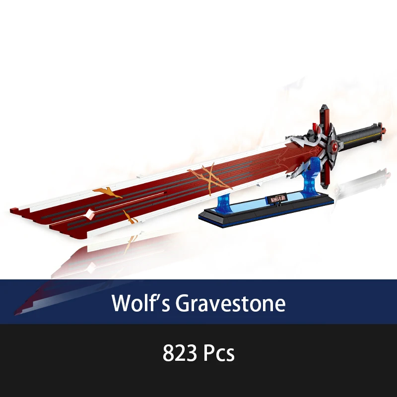 Genshin Impact Game Weapon Reprint Wolf's Gravestone Broadsword Model Bricks Toys Building Blocks Compatible With LEGO Assembly