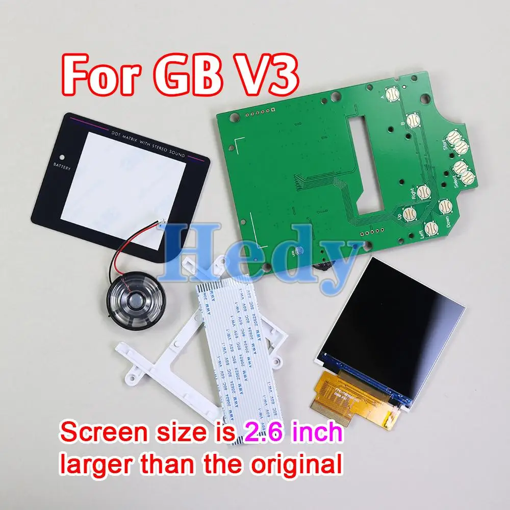 5sets New For GameBoy DMG 001 V3 Backlight LCD Screen High Brightness IPS Screen 2.6 Inch For GB V3.0 Console Replacement