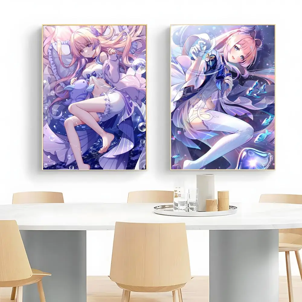 Gentle Cute girl S-Sangonomiya Kokomi Poster Wall Art Print Decorative Mural Home Decor Gift Unframed