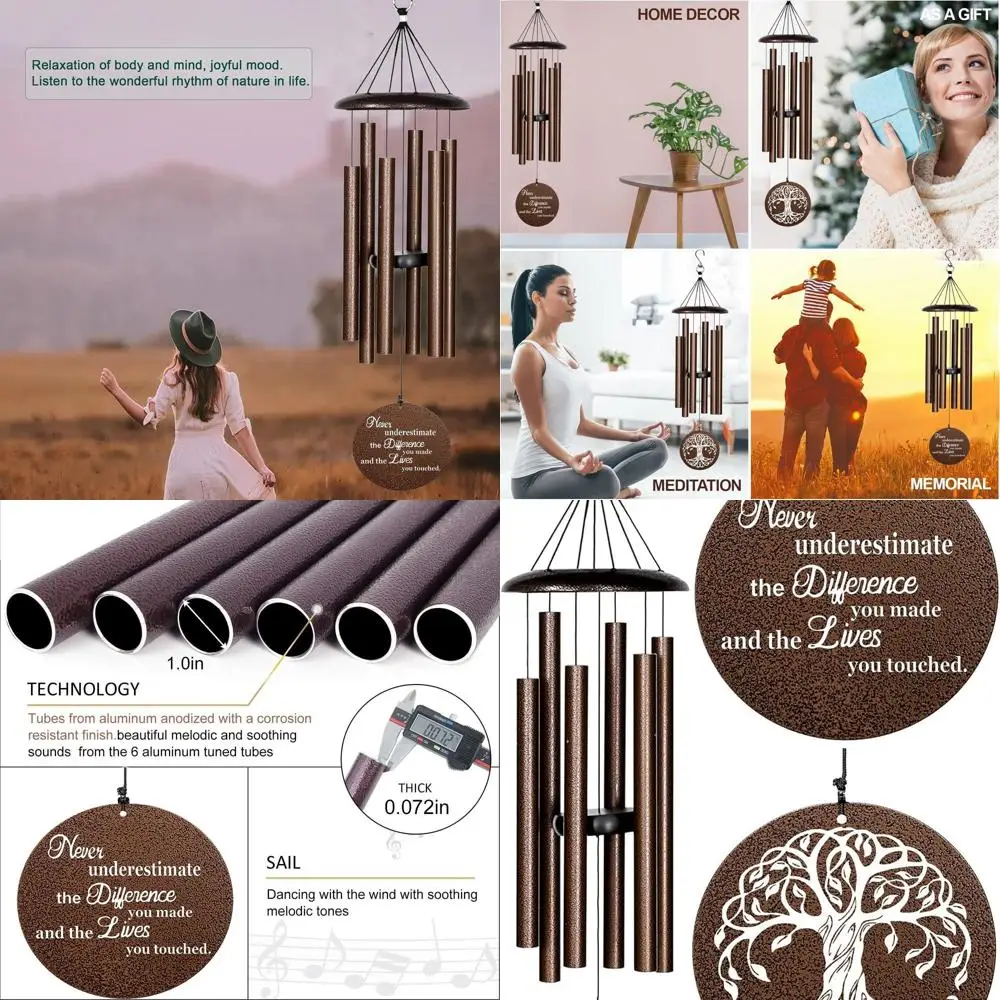 

Copper Tree of Life Wind Chime - Inspirational Retirement Gift for Men, Women, Teachers, Coworkers, Employees, Nannies, Nurses