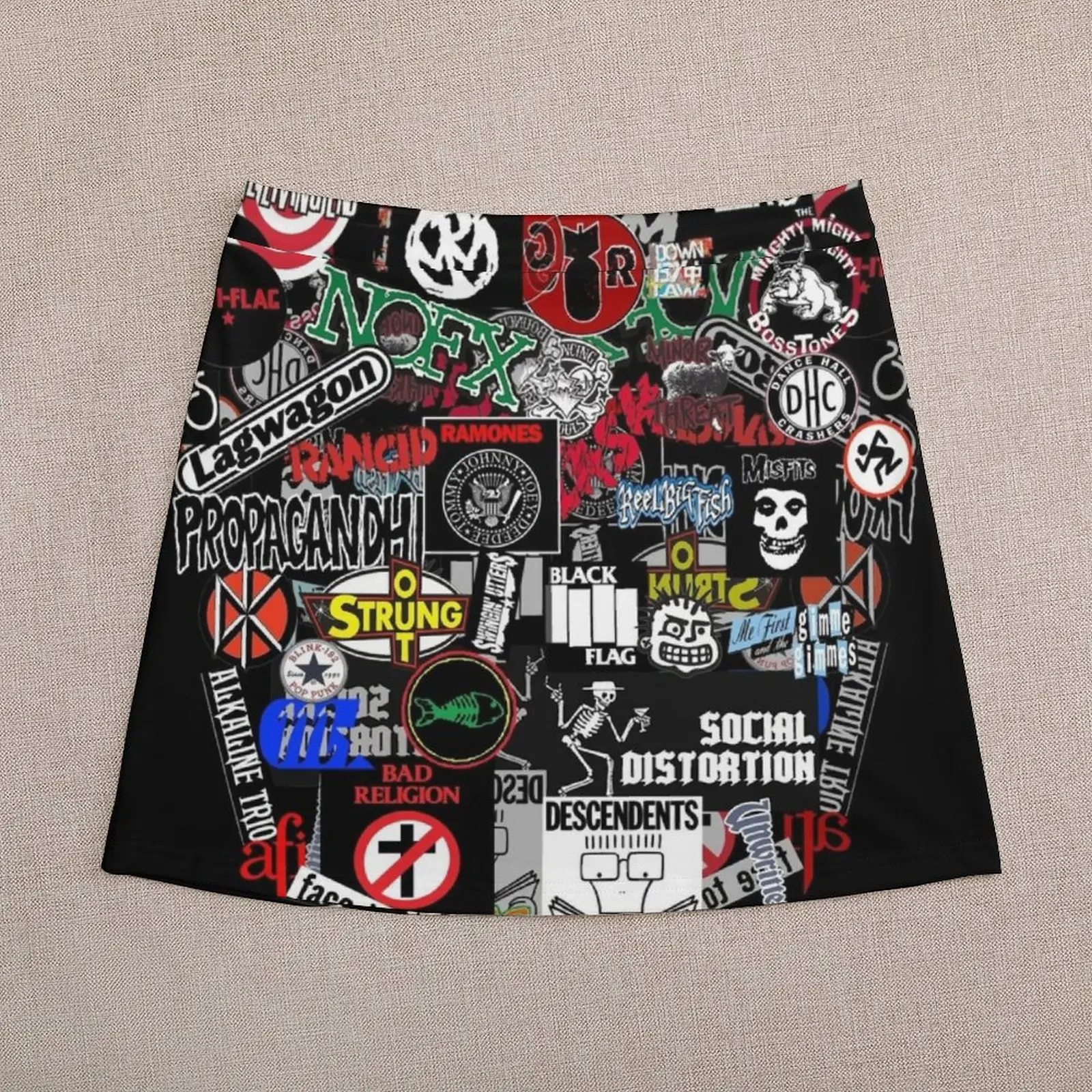 punk rock sticker wall Mini Skirt japanese style women clothes School uniform