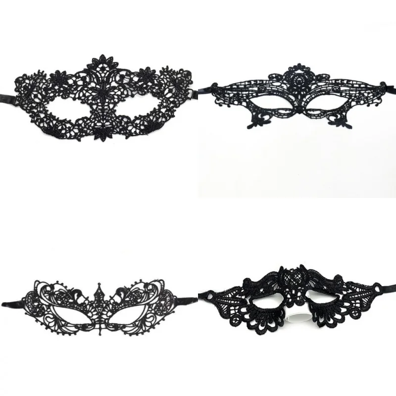 Sexy Frauen Schwarz Spitze Floral Augenmaske Maskerade Prom Gesichtsmaske Prinzessin Königin Party Make-Up Cosplay Nachtclub Spitze Maske Requisiten – Detail 1