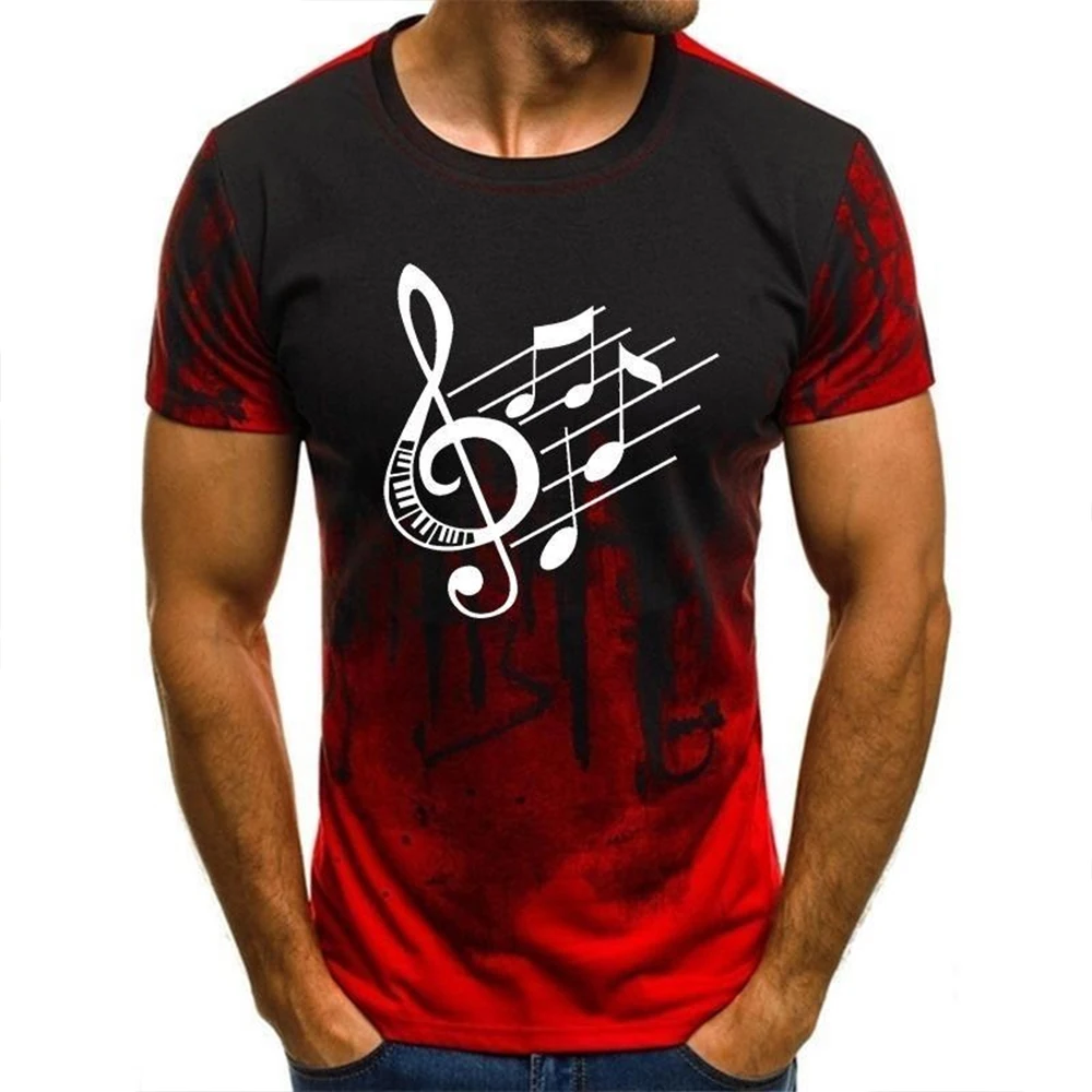 2024 Summer Men Women 3D Funny Musical Note T-shirt Casual Graphic T Shirt Fashion Short Sleeve Tee Tops Slim Fit Unisex Kids