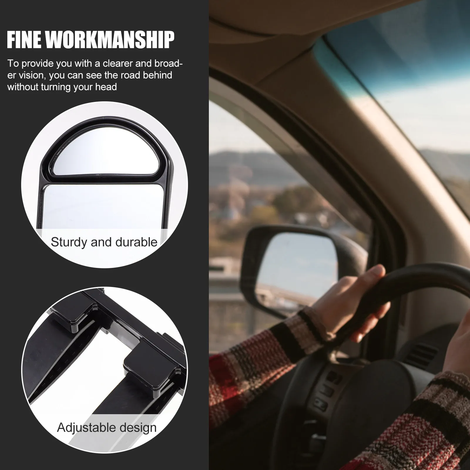 

Комплект автомобильных зеркал для слепых зон: двойные выпуклые регулируемые зеркала-прищепки для заднего вида, широкоугольные, для буксировки прицепов