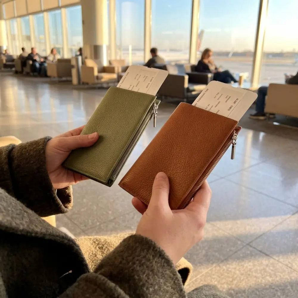 

Portable Card Holder PU Passport Bag Passport Cover Ultra-thin Passport Holder Ticket Holder Card Case Card Storage Bag Women